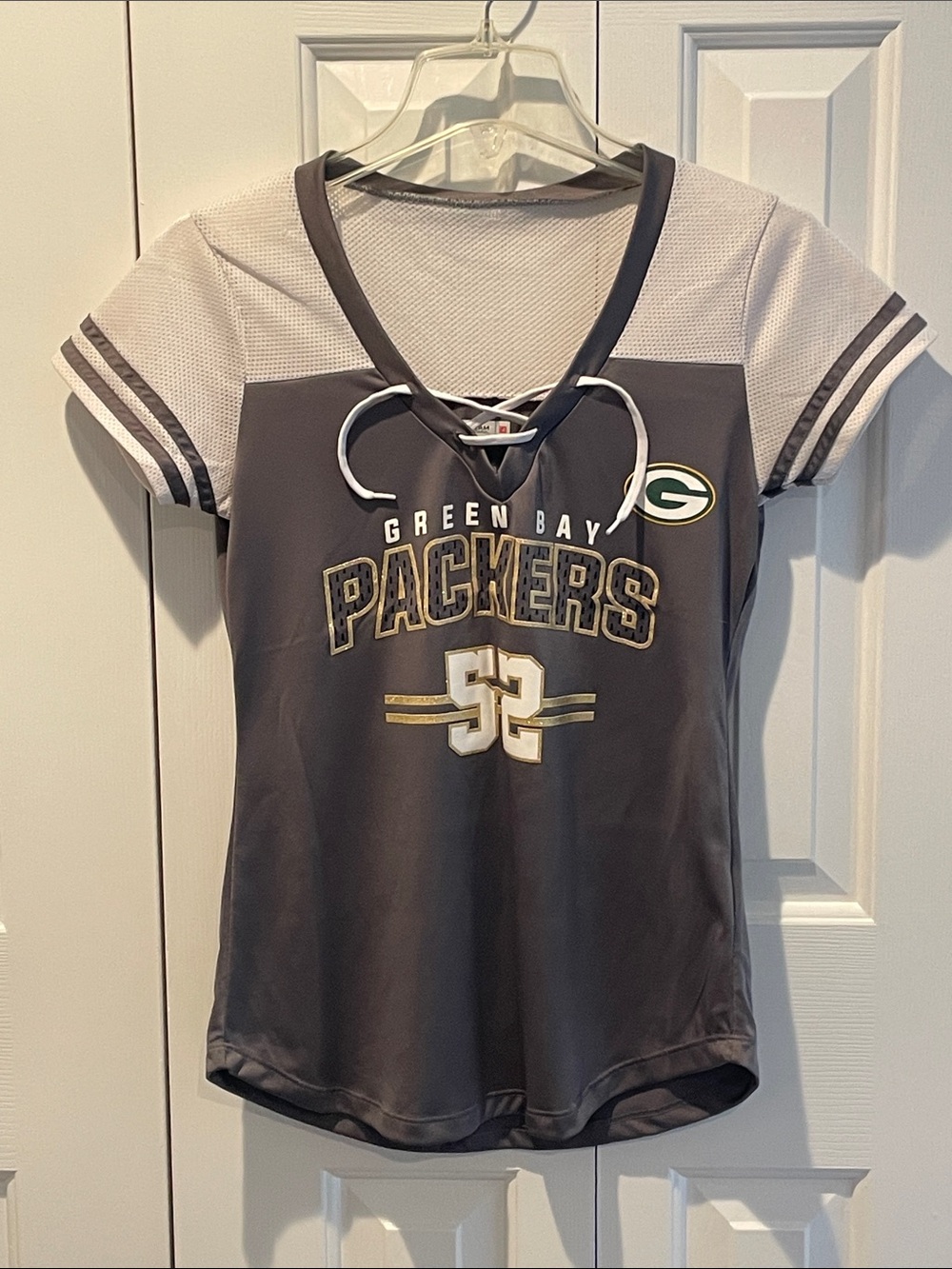 Green Bay Packers Clay Matthews #52 Women's Lace Up Jersey Top Small
